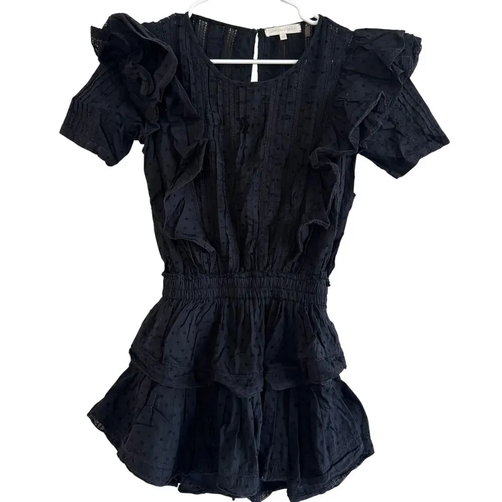 LoveShackFancy Natasha Dress Black